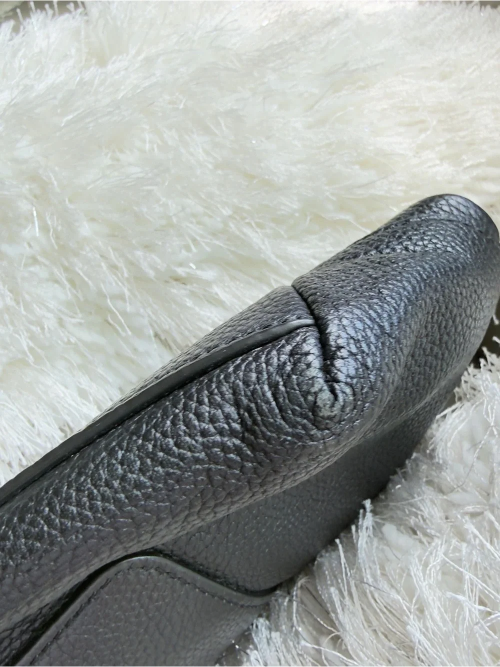 Tory Burch Black Pebbled Leather Tote with Gold Logo
